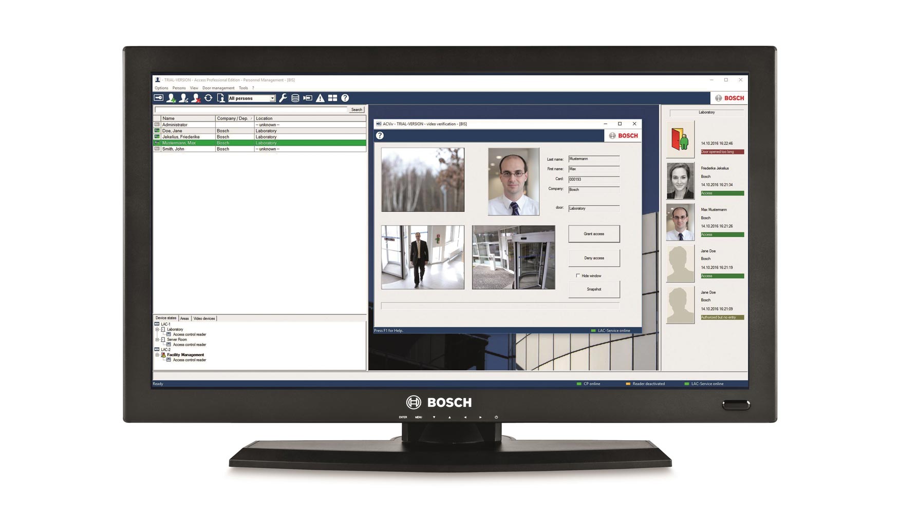 Bosch ha dotado al software de control de accesos de una interfaz más sencilla, así como un nuevo aspecto y manejo